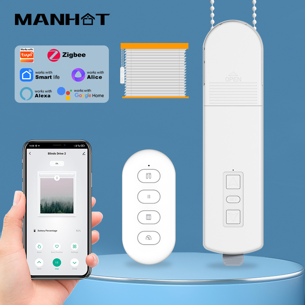 Roller Chain - Manhot ZigBeeスマート電動カーテンモーターチェーンローラーブラインドプルビーズカーテンコントロールシステム（Tuya、Alexa、Google、Yandex対応）