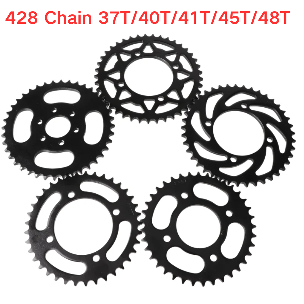428 Chain - 428リンク37T/40T/41T/45T/48Tモーターバイク用バックスプロケット、70CC 90CC 110CC 125CC 140cc 250CCピットダートサイクルATVクワッドモーターサイクル用