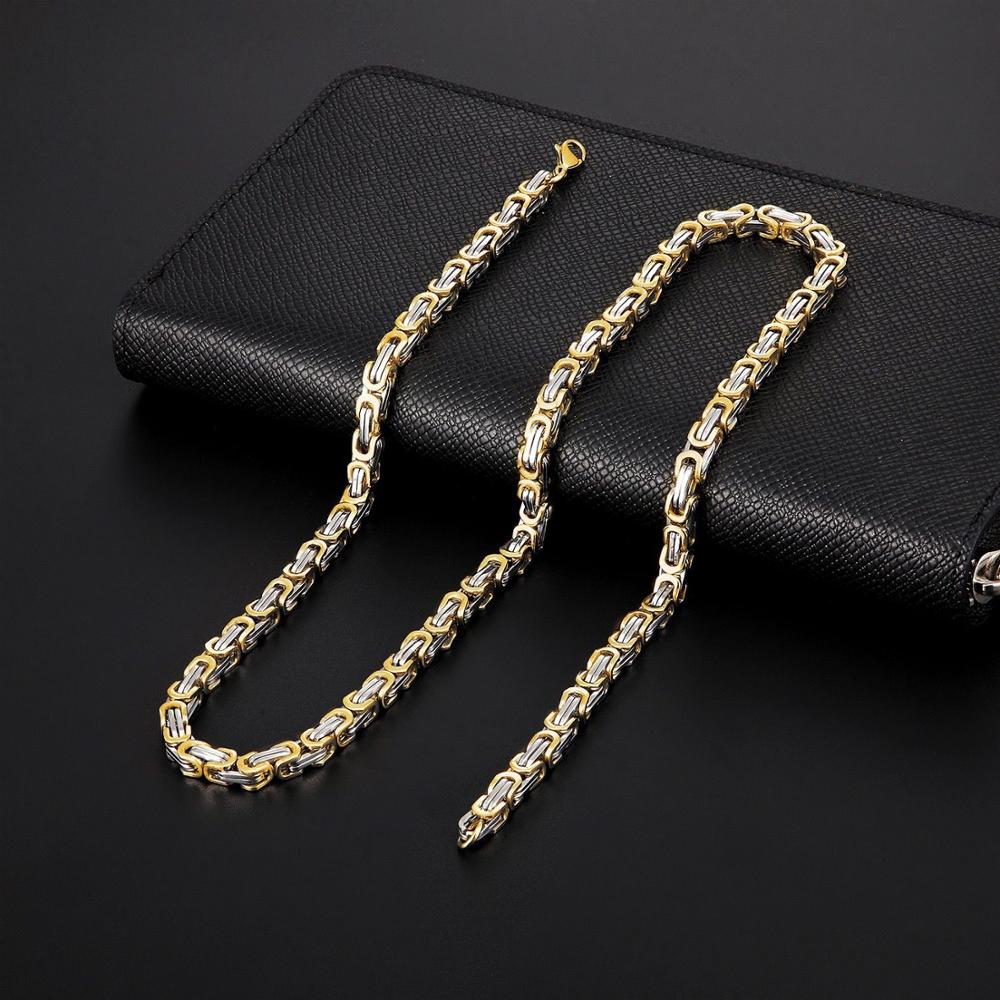 男性用チタンとビザンチンのネックレス,フェードなしのゴールド - Xcm Chain のレビューと価格