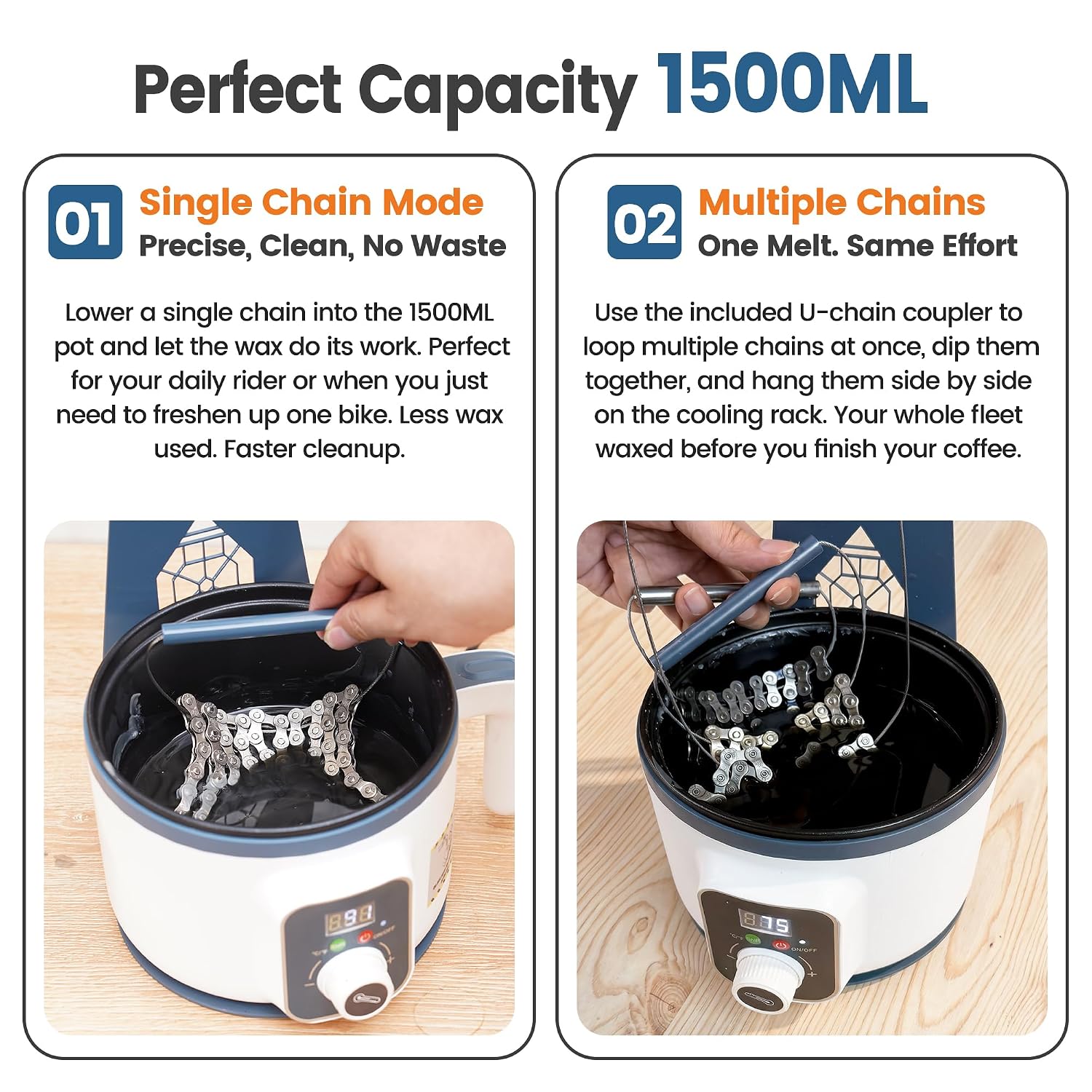 自転車チェーンワックス溶解ポット 1500ML（53オンス） - Bike Chain のレビューと価格